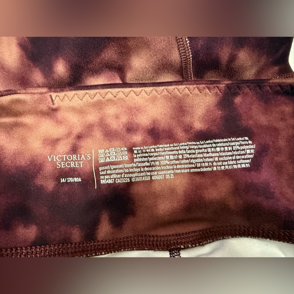 Victoria's Secret Women's Brown Tie Dye High Waist Leggings Size 14 - Picture 6 of 10